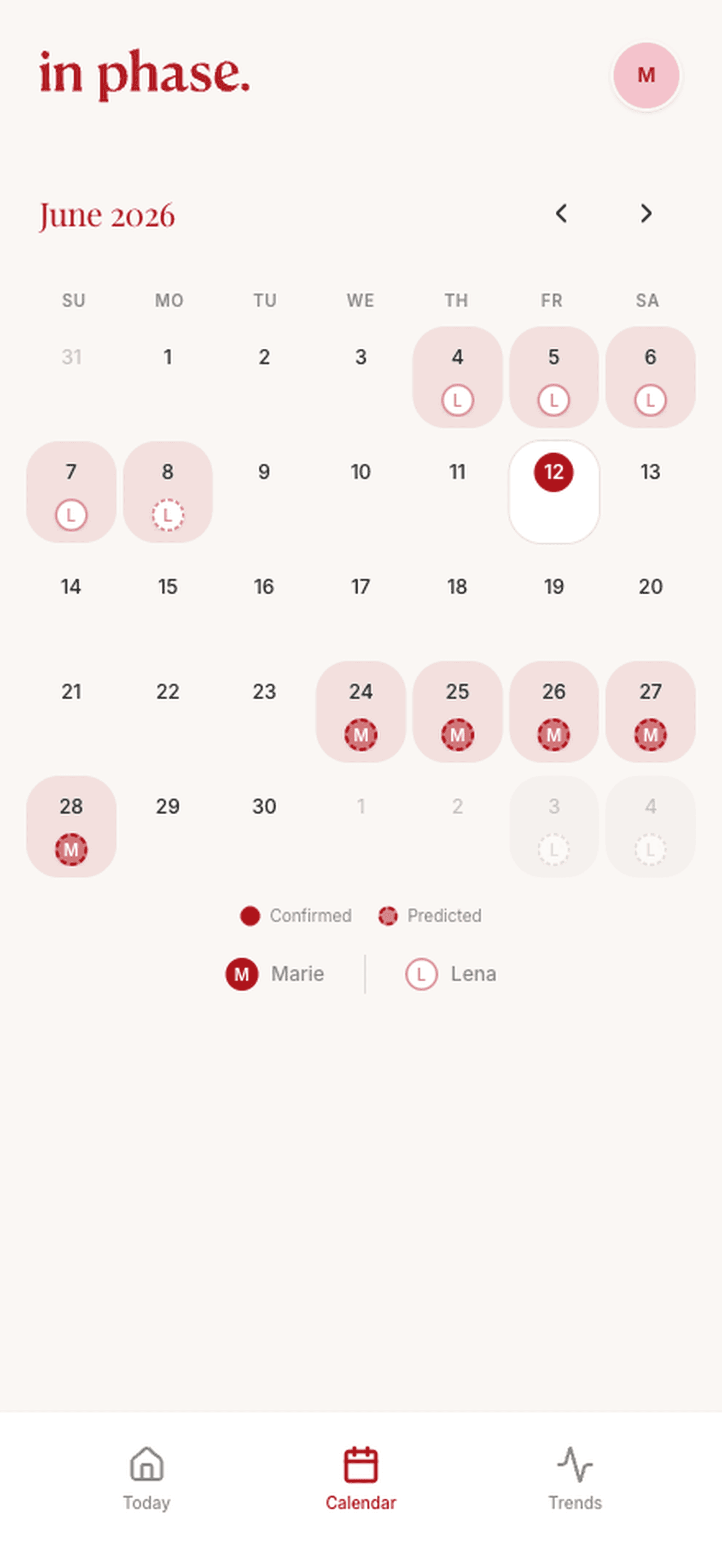 Calendar view